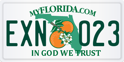 FL license plate EXNO23