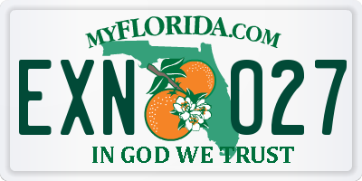 FL license plate EXNO27