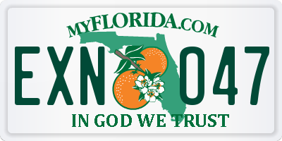 FL license plate EXNO47
