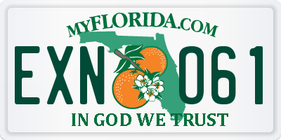 FL license plate EXNO61