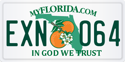 FL license plate EXNO64