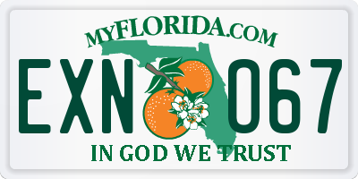 FL license plate EXNO67