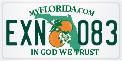 FL license plate EXNO83