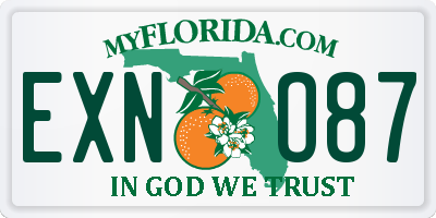 FL license plate EXNO87