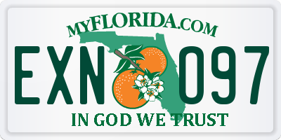 FL license plate EXNO97
