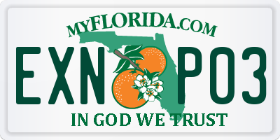 FL license plate EXNP03