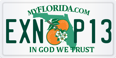 FL license plate EXNP13