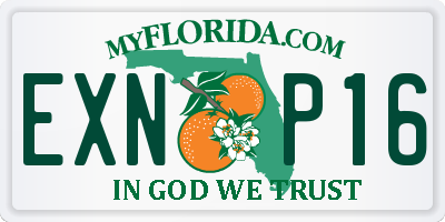 FL license plate EXNP16