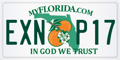 FL license plate EXNP17