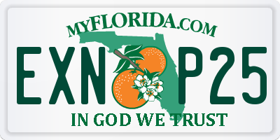 FL license plate EXNP25