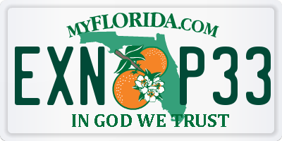 FL license plate EXNP33