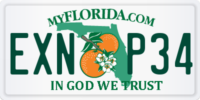 FL license plate EXNP34