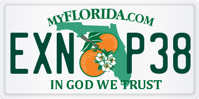 FL license plate EXNP38