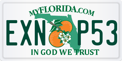 FL license plate EXNP53