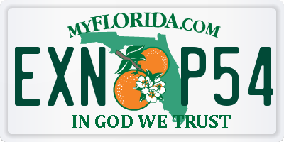 FL license plate EXNP54
