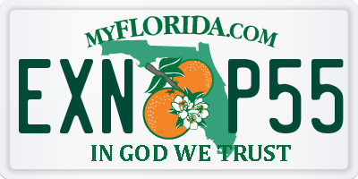 FL license plate EXNP55