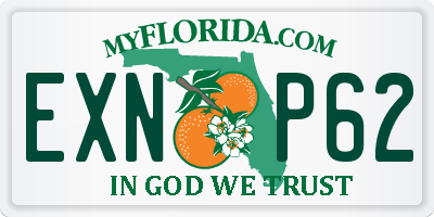 FL license plate EXNP62
