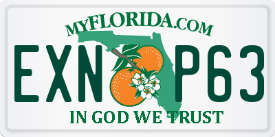 FL license plate EXNP63