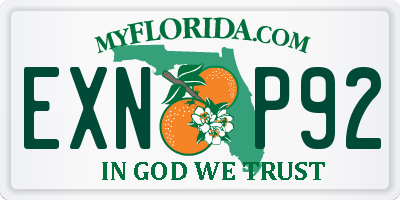 FL license plate EXNP92