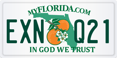 FL license plate EXNQ21