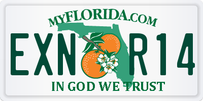 FL license plate EXNR14