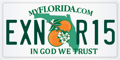 FL license plate EXNR15
