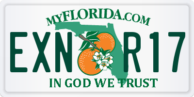 FL license plate EXNR17