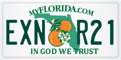 FL license plate EXNR21