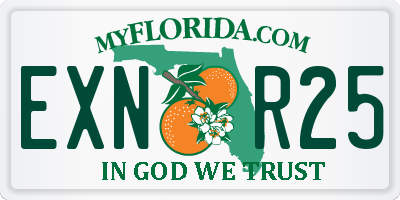 FL license plate EXNR25