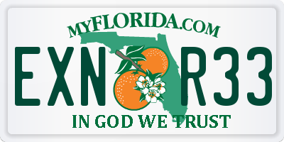 FL license plate EXNR33