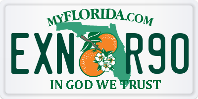 FL license plate EXNR90