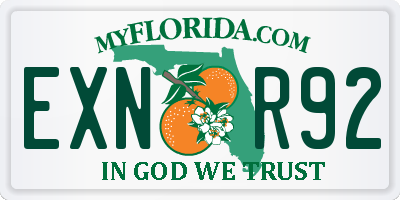 FL license plate EXNR92