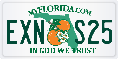 FL license plate EXNS25