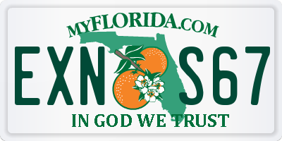 FL license plate EXNS67