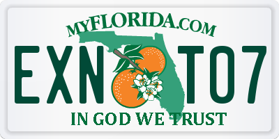 FL license plate EXNT07