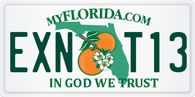 FL license plate EXNT13