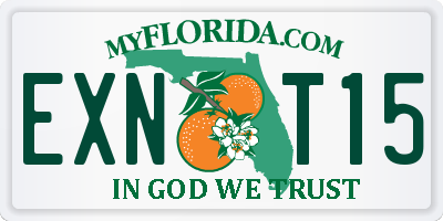 FL license plate EXNT15