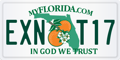 FL license plate EXNT17