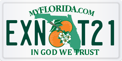 FL license plate EXNT21
