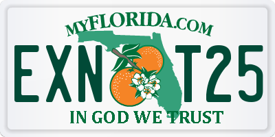 FL license plate EXNT25