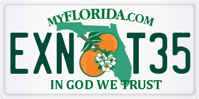 FL license plate EXNT35