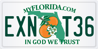 FL license plate EXNT36