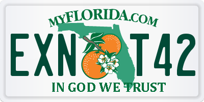 FL license plate EXNT42
