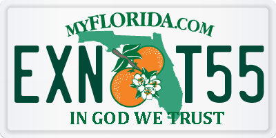 FL license plate EXNT55