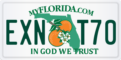 FL license plate EXNT70