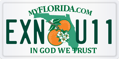 FL license plate EXNU11