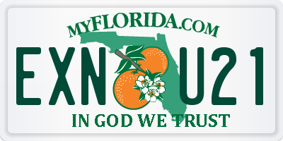 FL license plate EXNU21