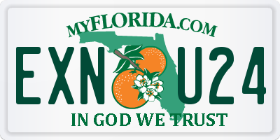 FL license plate EXNU24