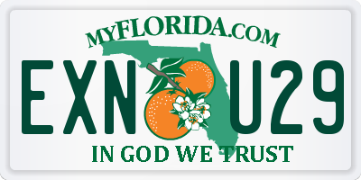 FL license plate EXNU29