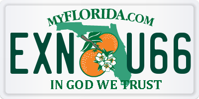 FL license plate EXNU66